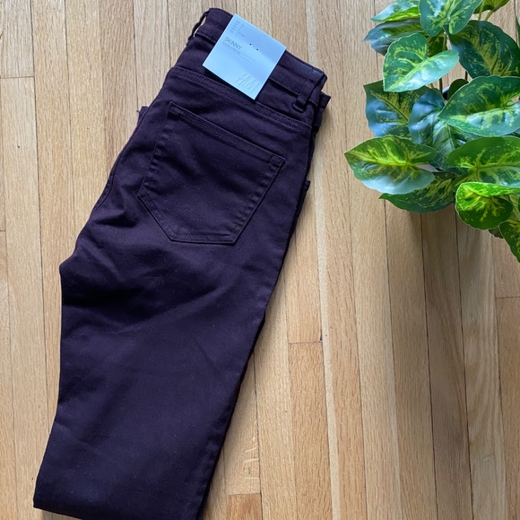 NWT H&M Super Stretch Skinny Jeans Deep Purple Plum Size 6 - Picture 8 of 11